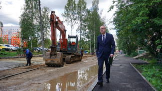  Владимир Голдин потребовал от подрядчика ускорить ремонт тротуара на главной столичной улице