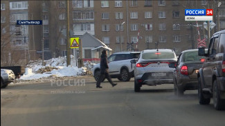 Активисты "Народного фронта" взяли на контроль пешеходный переход на одной из улиц Сыктывкара