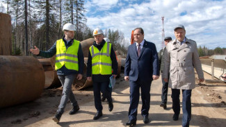 Ростислав Гольдштейн поручил ускорить темпы работ и завершить строительство моста через реку Лемью до конца этого года