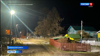 В ижемском селе Сизябск установили 50 дополнительных деревянных опор и 131 энергосберегающий светильник