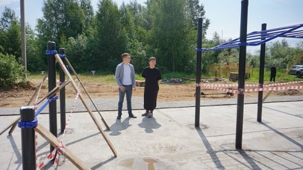 В пригородном поселке Выльтыдор идет установка тренажерной площадки ГТО